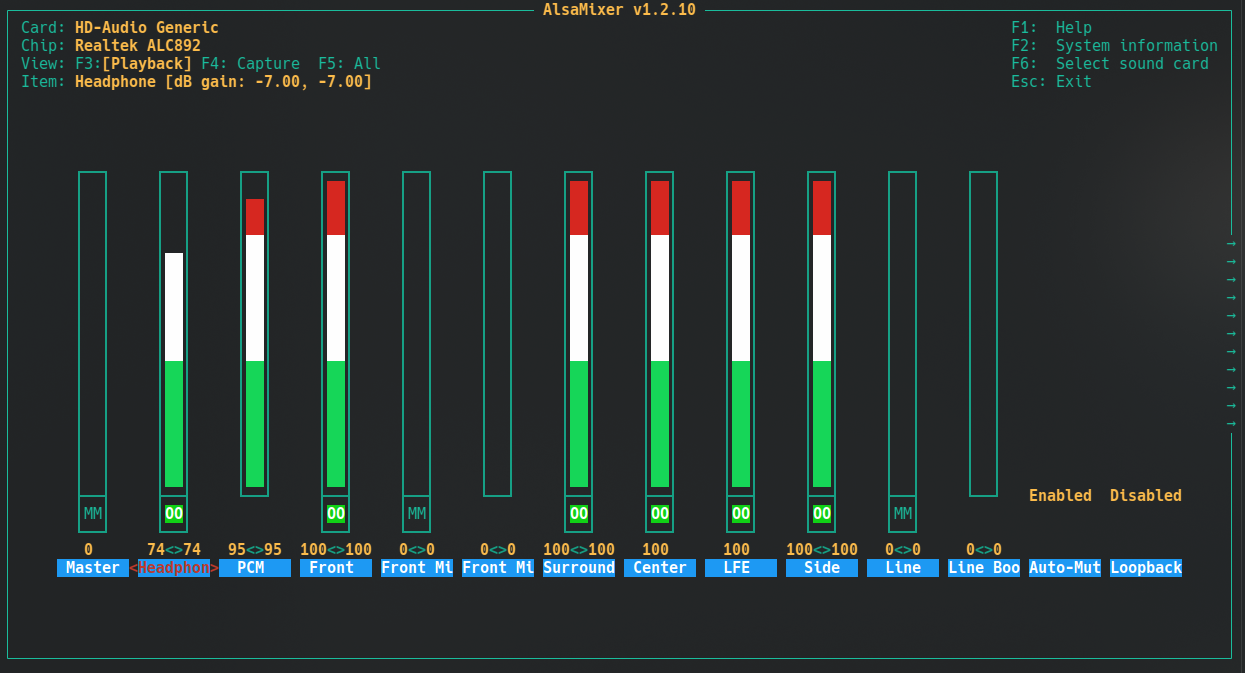 alsamixer