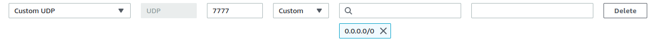 Opened network port on AWS